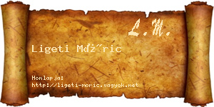 Ligeti Móric névjegykártya